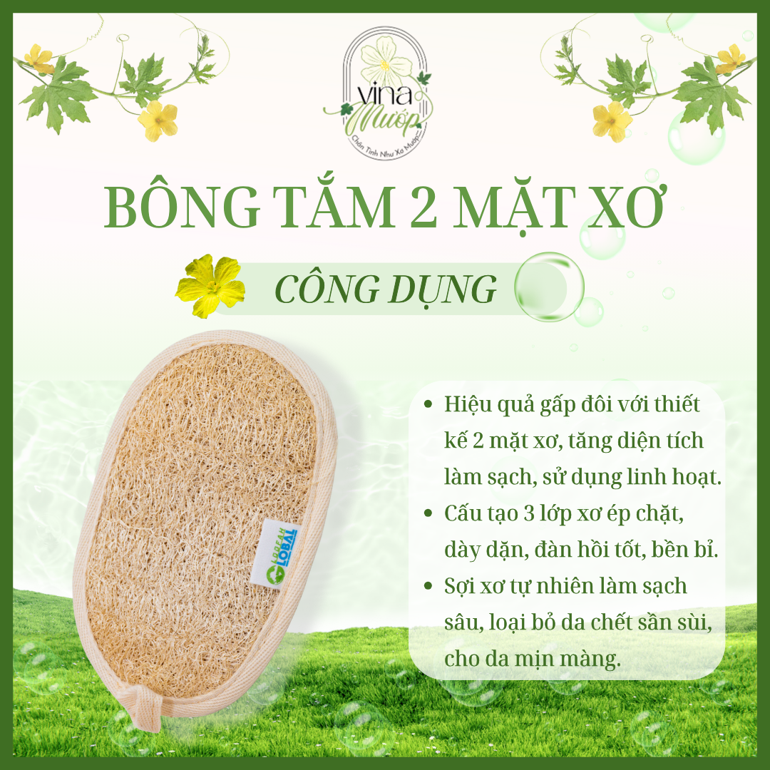 Bông tắm ovan (2 mặt xơ)